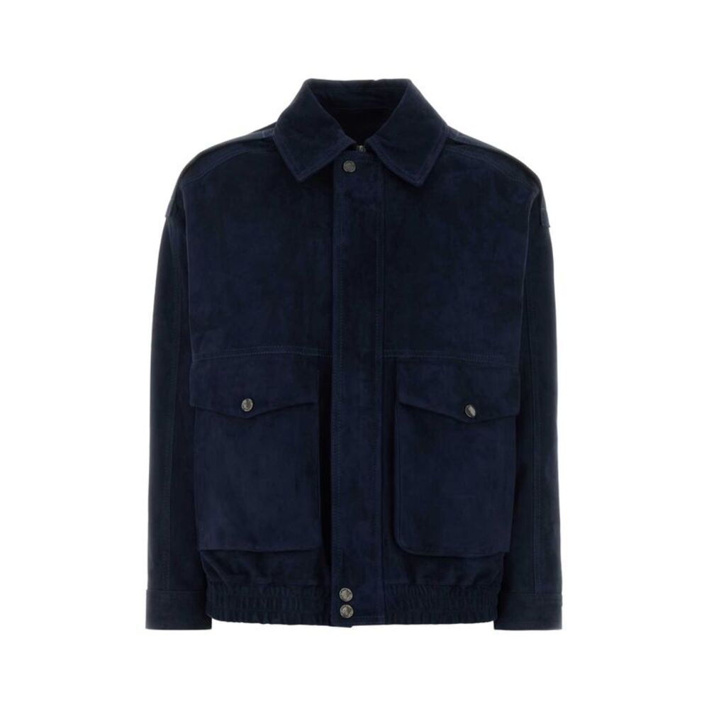Santoro Women Navy Blue Suede Jacket